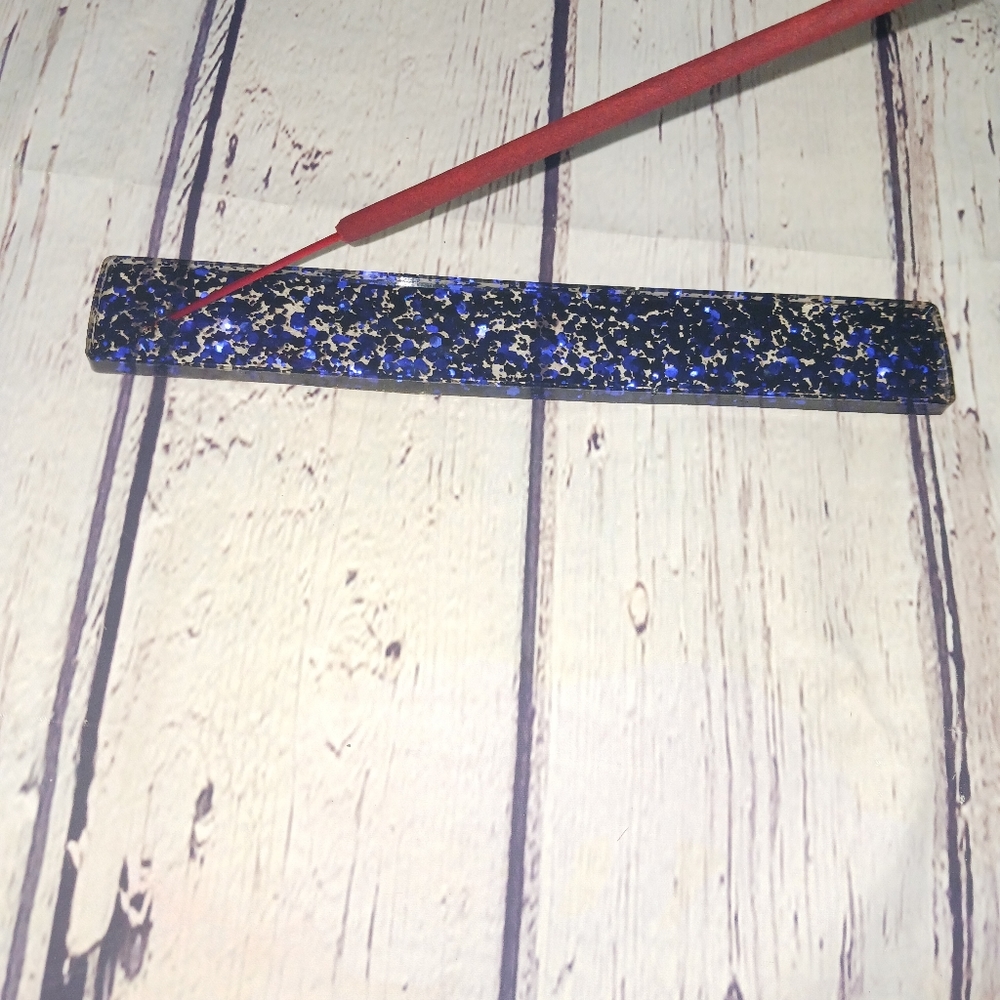 Incense Burner Tray This Listing is for the Blue Sparkly/Glitter Tray